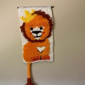 Vintage Lion Fiber Art